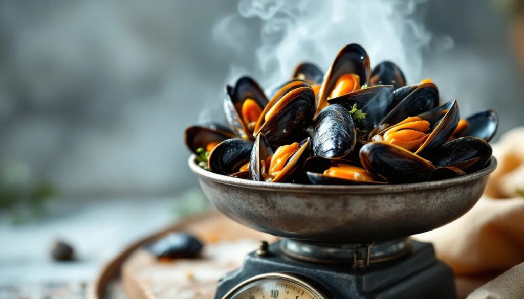 1 kg de moules en litre