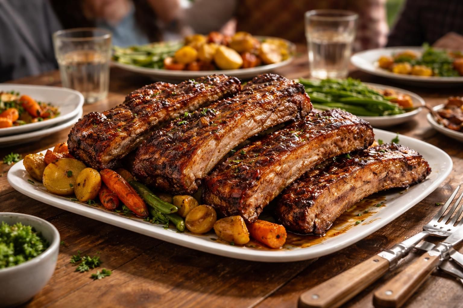 découvrez la recette des travers de porc fondants cuits lentement au four, pour un plat savoureux et convivial à partager en famille.