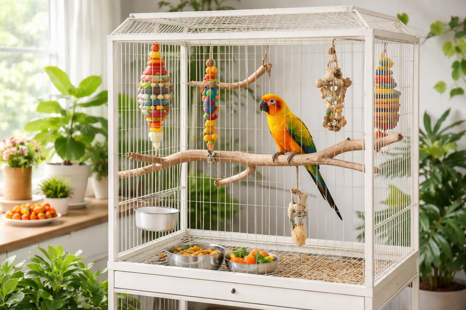 découvrez comment aménager un habitat idéal pour votre conure soleil, en offrant un espace sûr, confortable et stimulant pour assurer son bien-être et son épanouissement.
