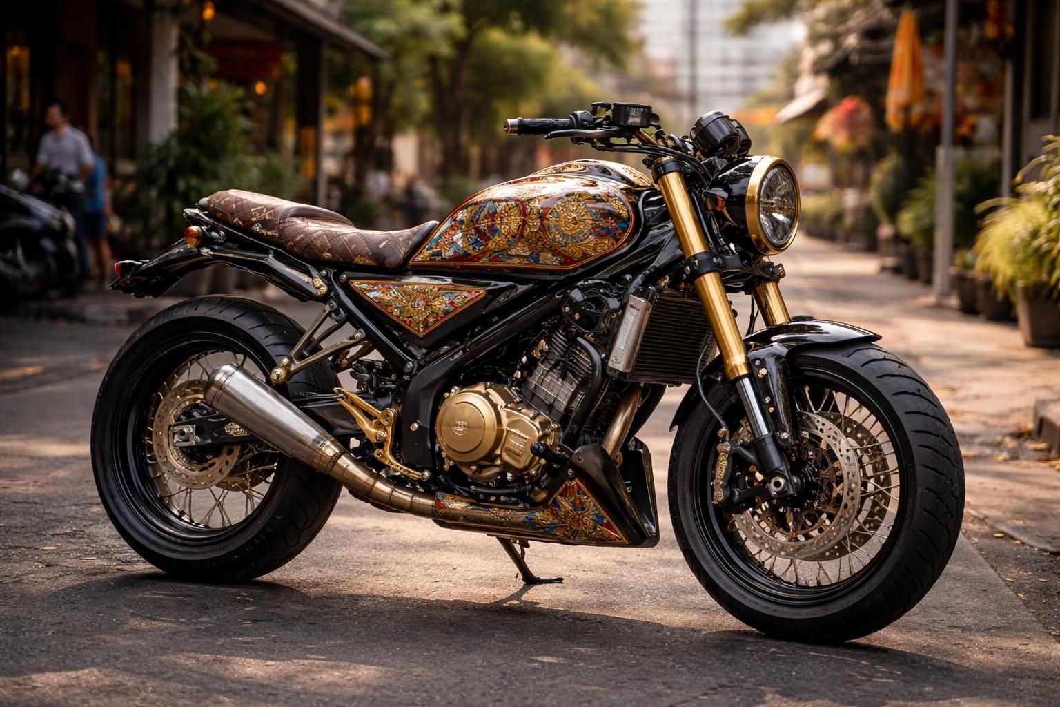 découvrez la transformation unique et sur mesure de la yamaha xsr 155 par k-speed, inspirée du style thaïlandais alliant design innovant et performance exceptionnelle.