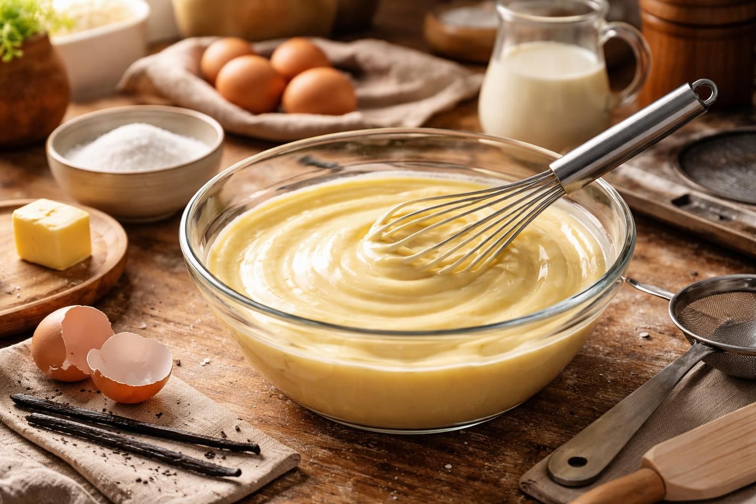 apprenez à préparer une crème pâtissière parfaite pour tartes, délicieuse et facile à réaliser, qui impressionnera tous vos invités.